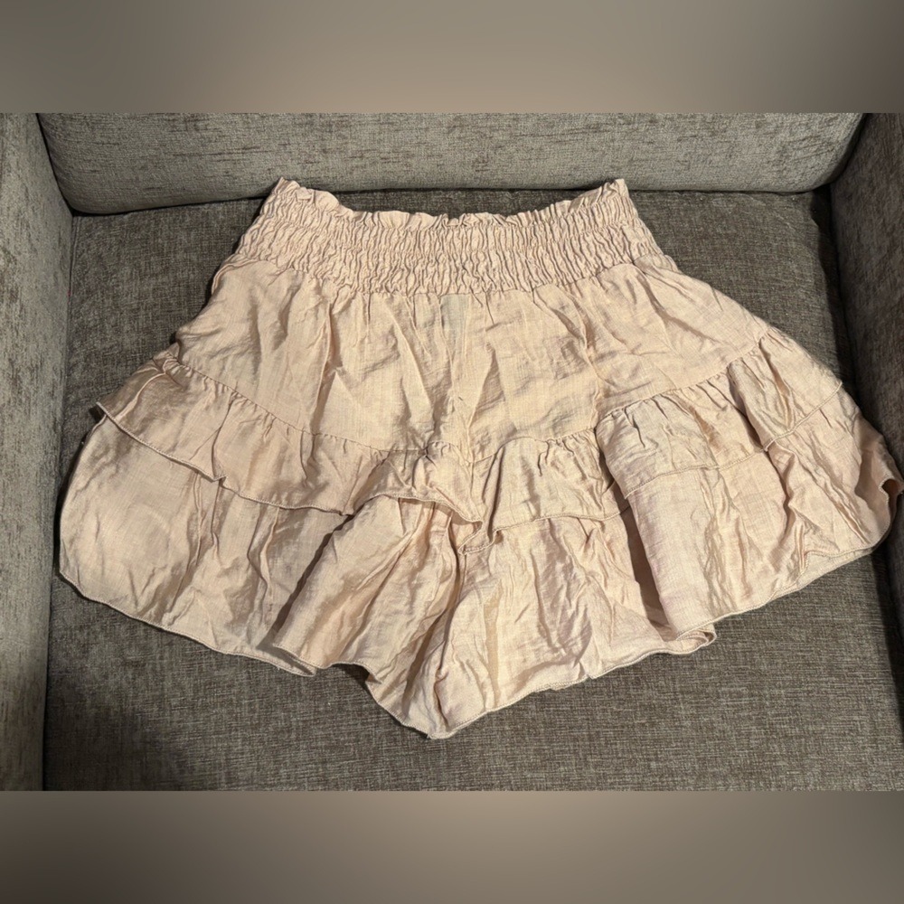 SHEIN‎ Blush Beige Ruffled Smocked Skirt - Picture 4 of 4